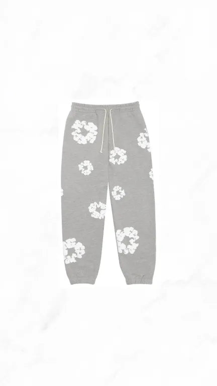Denim Flower Sweatpants