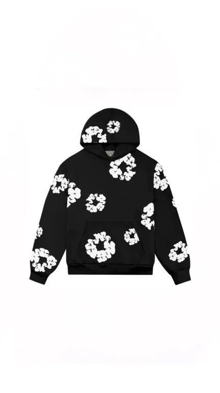 Denim Flower Hoodie
